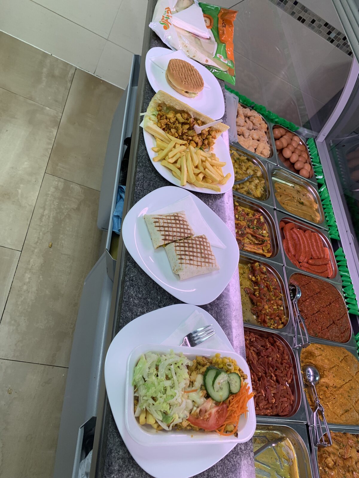 Dürüm met friet, vers bereid